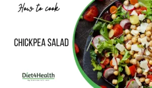 Healthy Chickpea Salad Recipe by Diet4Health featuring protein-rich chickpeas, fresh vegetables, leafy greens, and nutritious ingredients for weight loss and healthy eating.