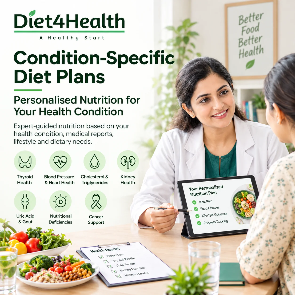 Diet4Health condition-specific diet plans with personalised nutrition guidance