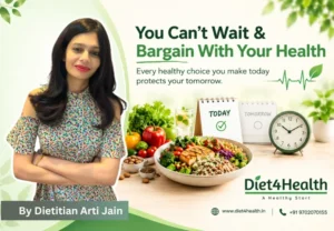 Diet4Health blog banner promoting healthy lifestyle choices with Dietitian Arti Jain in Navi Mumbai.