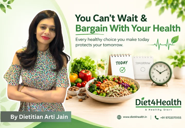 Diet4Health blog banner promoting healthy lifestyle choices with Dietitian Arti Jain in Navi Mumbai.